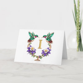 Luxury Jeweled Hummingbird Monogram I Wedding Tack Kort