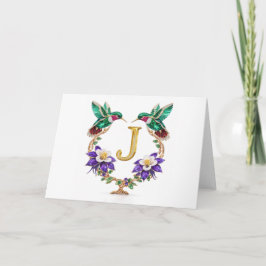 Luxury Jeweled Hummingbird Monogram J Wedding Tack Kort