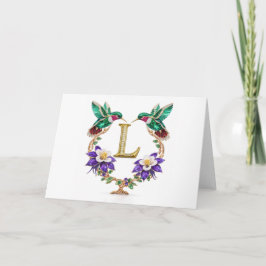 Luxury Jeweled Hummingbird Monogram L Wedding Tack Kort