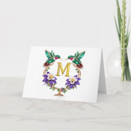 Luxury Jeweled Hummingbird Monogram M Wedding Tack Kort