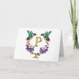 Luxury Jeweled Hummingbird Monogram P Wedding Tack Kort