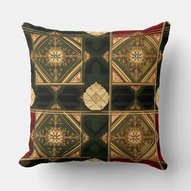 "Luxury jul Pillow" "Guld Helgdag Decor" " Kudde (Framsida)