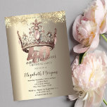 Luxury Krona Guld Confetti 40:e födelsedagen Inbjudningar<br><div class="desc">Elegant krona och guld konetti mot guld bakgrund.</div>