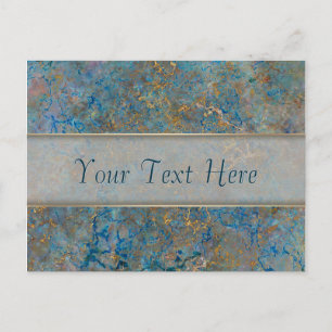 Luxury Lapis Lazuli Blue och Guld Marble Vykort