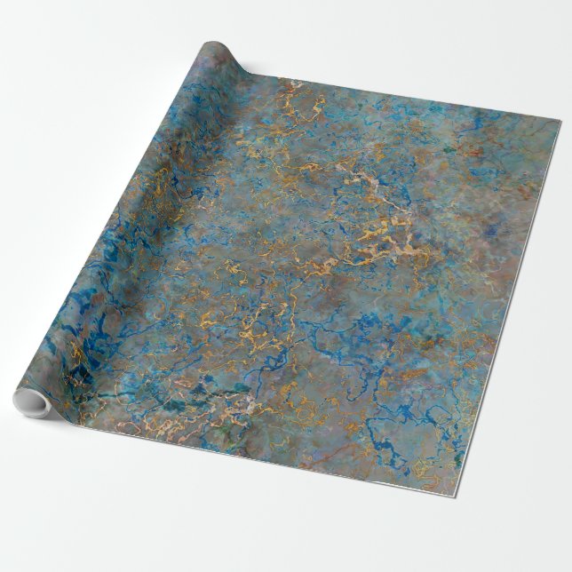 Luxury Lapis Lazuli Marble Presentpapper (Utrullad)