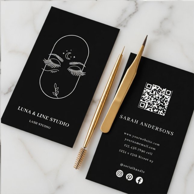 Luxury Lash Artist  | Elegant Eyelash Studio QR  Visitkort (Skapare uppladdad)