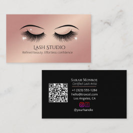 Luxury Lash Design with QR code Visitkort