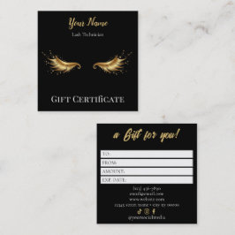 Luxury Lash Technician Gift Certificate Card Lojalitetskort