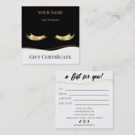 Luxury Lash Technician Gift Certificate Card Lojalitetskort