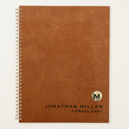 Luxury Leather Guld Monogram Möte Bok