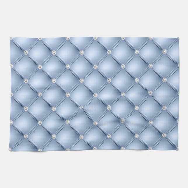 Luxury Light Blue Diamond Tuabled Mönster Kökshandduk (Horisontell)