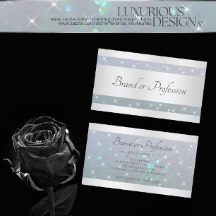 Luxury Light Blue Pearl Glitter och Gnistra Stars Visitkort
