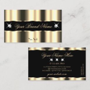 Luxury Light Golden Black Gnistra Jewels Glamous Visitkort
