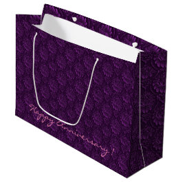 Luxury Lila Blommigt Large Gift Bag