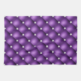 Luxury Lila Diamond Tufted Mönster Kökshandduk