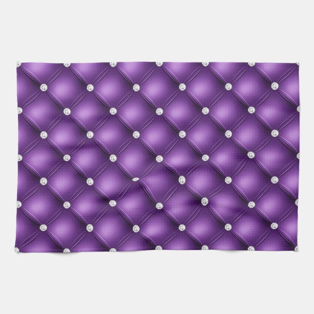Luxury Lila Diamond Tufted Mönster Kökshandduk (Horisontell)