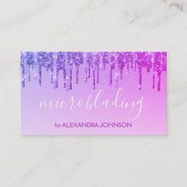 Luxury Lila Glitter Gnistra Microblading Visitkort