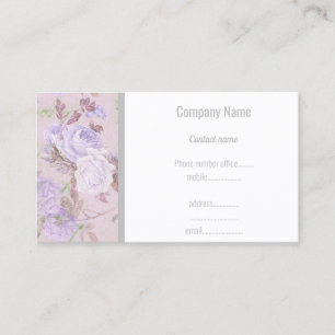 LUXURY LILA LILAC BLOMMIGT SILVER AFFÄRSKORT VISITKORT