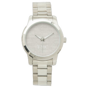 Luxury Linen Fabric INITIALER Neutralt Modern Time Armbandsur