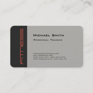 Luxury Linen Grått Personal Trainer Sport Plain Visitkort