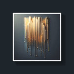 Luxury Liquid Gold Drips - Modern Metallic Rain Ab Canvastryck<br><div class="desc">A stunning contemporary abstract featuring elongated, vertical drips of molten liquid gold falling against a deep slate background. The design incorporates shimmering gold dust and a 3D metallic effect, creating a sense of luxury and sophisticated movement. Ideal for executive offices, high-end corridors, or as a chic statement piece in modern...</div>