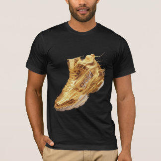 Luxury Liquid Gold Sneaker - Urban Streetwear Art T Shirt