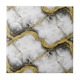 Luxury Liquid Gold White Marble Elegant Kakelplatta