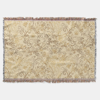 Luxury, Lovely Gold Flowers Pattern Filt