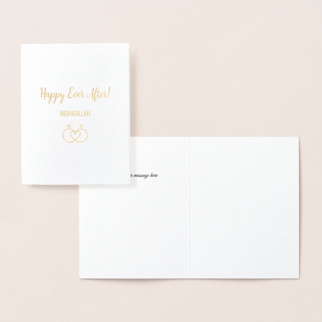 Luxury Lycklig efter islamisk Bröllop Gift Folierat Kort (Display)