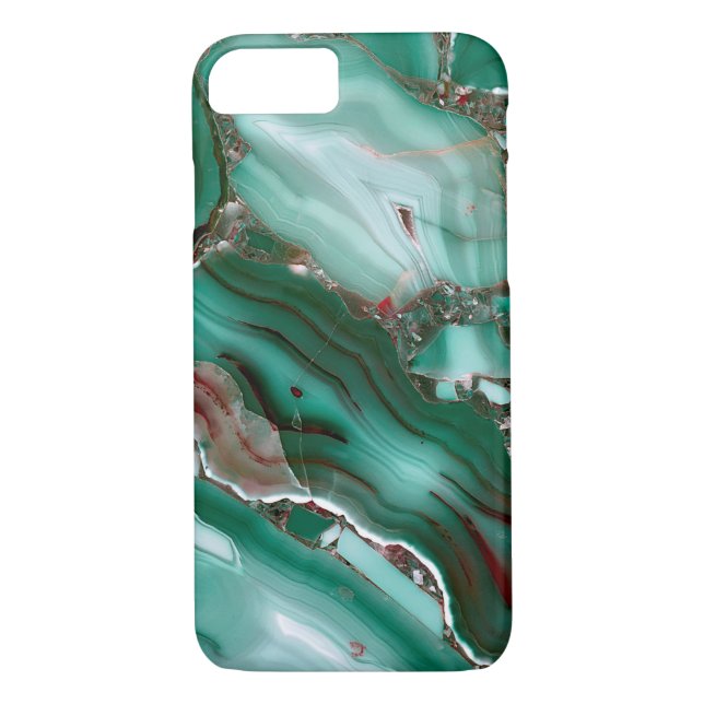 Luxury Malachite Gemstone Agate Marble Case-Mate iPhone Skal (Baksida)
