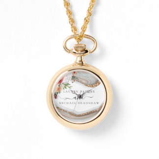 Luxury Marble Blommigt Glitter Bröllop Gift Armbandsur