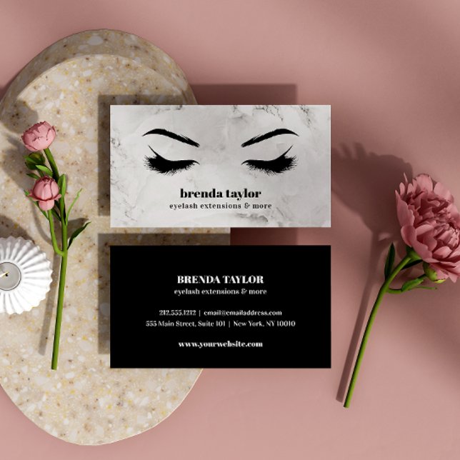 Luxury Marble Eyelash Brow pub professionell Visitkort (Skapare uppladdad)