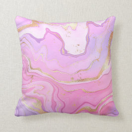 Luxury Marble Glitter Rosa Lila Guld Kudde