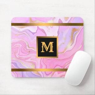 Luxury Marble Glitter Rosa Lila Guld Musmatta