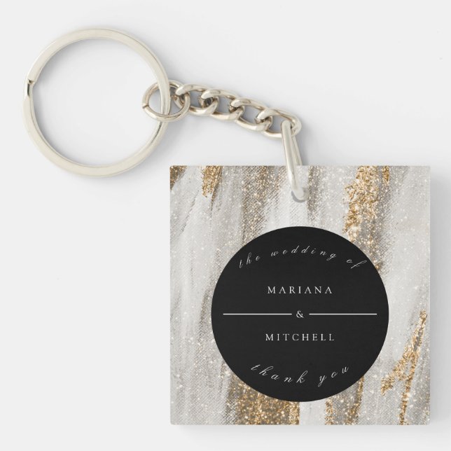 Luxury Marble Glitter Strokes white och grått (Framsidan)