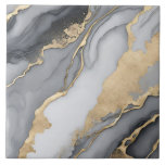Luxury Marble Gold Swirl Ceramic Tile  Kakelplatta<br><div class="desc">Add a touch of elegance to your space with this premium ceramic tile featuring a stunning marble swirl in rich shades of gray and metallic gold. Perfect for kitchen backsplashes, bathroom decor, or as a stylish accent piece, this 6"x6" tile blends modern luxury with timeless charm. Designed to impress and...</div>