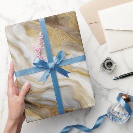 Luxury Marble Gold White Harmony Abstract Pattern Presentpapper