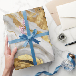 Luxury Marble Gold White Harmony Abstract Pattern Presentpapper