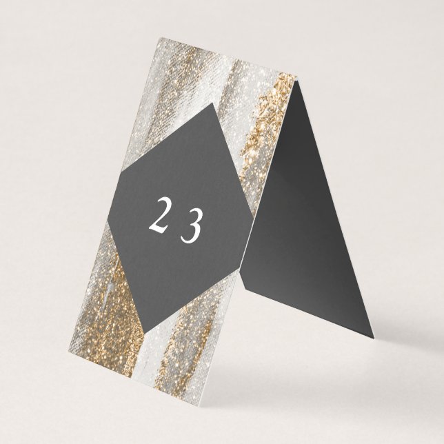 Luxury Marble Guld glitter, vit och grått Kort (Framsida)