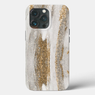 Luxury Marble Guld Strokes white och grått