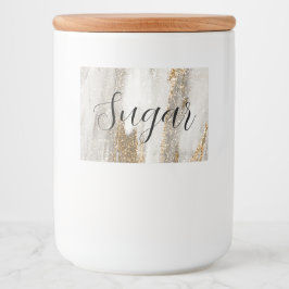 Luxury Marble Guld Strokes white och grått Mat Etiketter