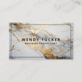 Luxury Marble Guld White Background Visitkort