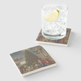 Luxury Marble Nativity Christmas Tree Coaster Stenunderlägg