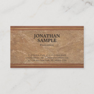 Luxury Marble Wood Guld Elegant Design Plain Visitkort