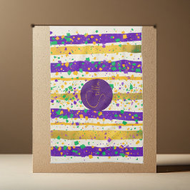 Luxury Mardi Gras Vibrant Purple Gold Green Stripe Kökshandduk