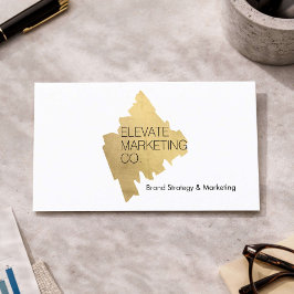 Luxury Marketing Consultant Gold Logo White Visitkort