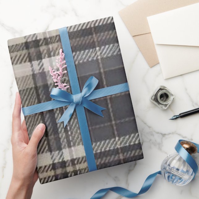 Luxury Masculine Modern Tartan Gift Wrap Presentpapper (Gifting)