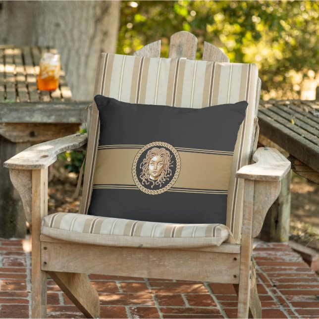 Luxury Medusa Black & Guld Kudde (Stol)