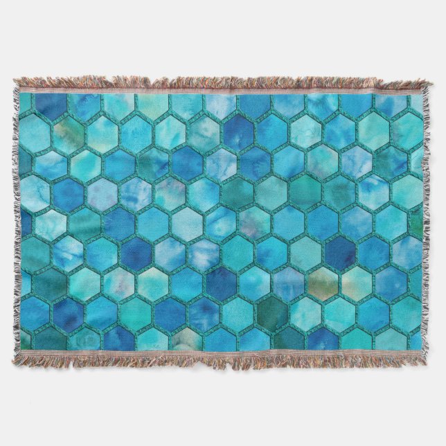 Luxury Metall Foil Glitter Aqua Blue honeycomb Mysfilt (Framsidan)