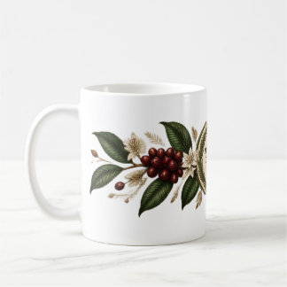 Luxury Midnight Coffee Botanical Mug – Elegant Caf Kaffemugg